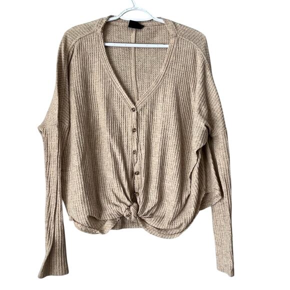 Out from Under Tan Button Down Sweater Size Small - Picture 1 of 12